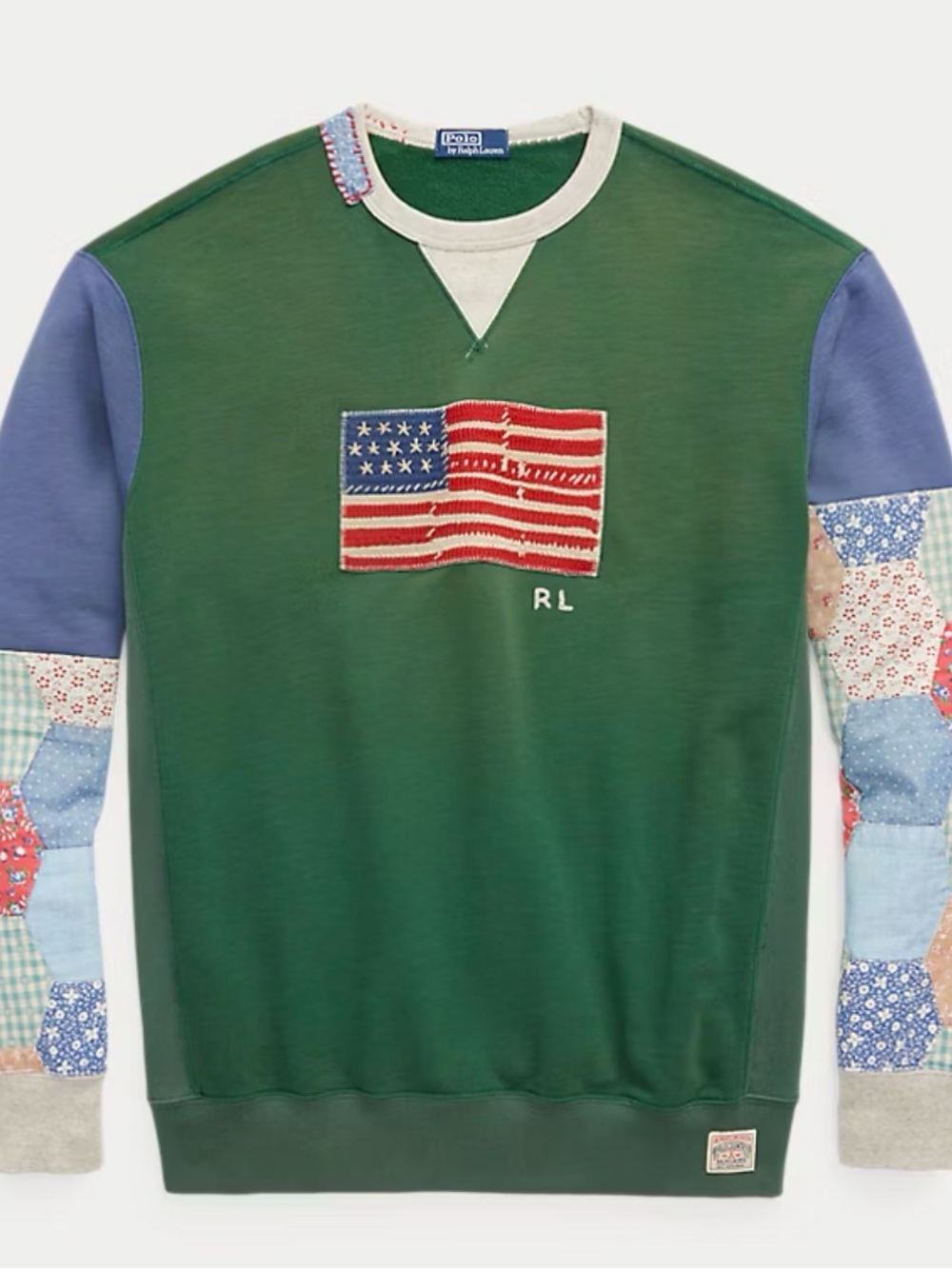 Rare Polo Ralph Lauren Flag
Patchwork Sleeve sweater